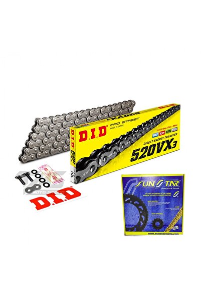 D.I.D DID SUNSTAR ÇELİK ZİNCİR DİŞLİ SETİ 520VX X-RING HONDA NC750 DCT INTEGR...