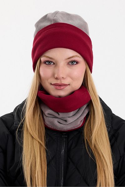 Butikgiz Hünkar Sytle, Double Color Double Layer Foldable Soft Women's Beanie Neck Collar Suit