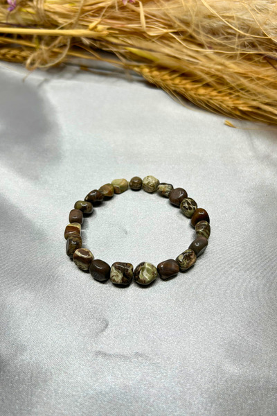 Suerte Accessories Tweezers Rhodonite Natural Stone Handmade Special Design Women's Natural Stone Bracelet