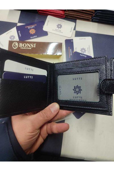 Lutti Portofel mare orizontal din piele naturală, cu fermoar extern