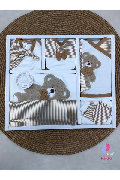 Gaye Bebe Zipir Bear Patterned 10 Pieces Baby Boy Hospital Release
