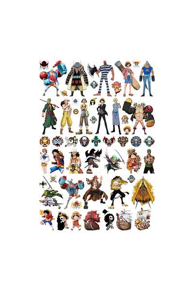 Ororabutik Σετ αυτοκόλλητων Anime One Piece 54 τμχ - Σετ αυτοκόλλητων Scrapbook Bullet Journal