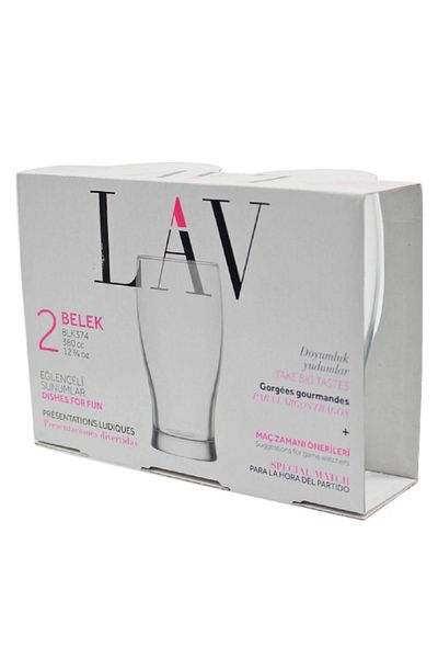 LAV 2-Piece Belek Glass Set Clear 380ml