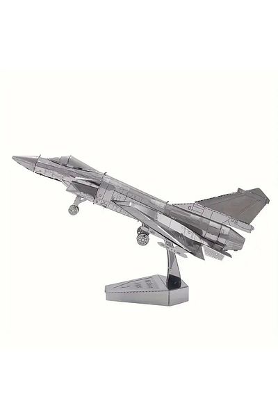 DIY 3D Metal Puzzle Puzzle Air Force J-10B Fighter Jet 43 Pieces over 14 Years Old Heelik Model