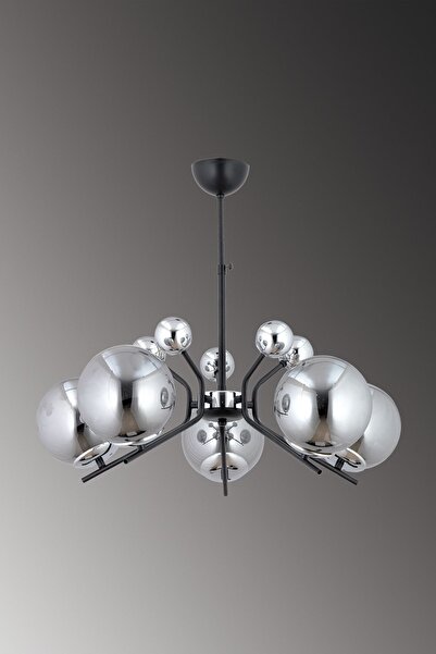 ESSLİGHT Beste 5 Li Sarkıt Avize Füme Glob Camlı Salon Yatak Odası Mutfak