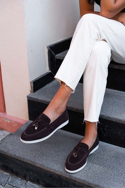 NİŞANTAŞI SHOES Dámske balerínky z pravej kože Warner hnedej - plochá podrážka a detail mašle