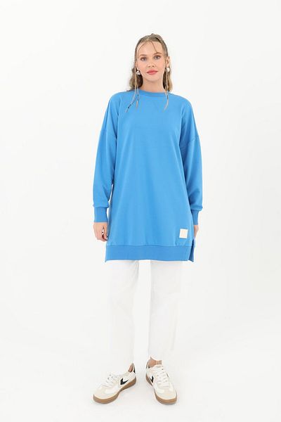 Soul Tunica de dama oversize cu doua fire, cu potrivire confortabila, albastra 30644000