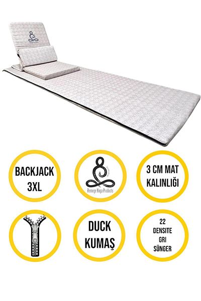 REMEGE Backjack 3XL - Yoga Meditation Chair with Support, 60X180 Fabric Mat, Breathable Chair and Floor Cushion