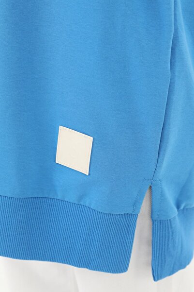 Soul Γυναικείο Oversize Δίχτυ Two Thread Άνετη Ραφή Μπλε Τουνίκ 30644000