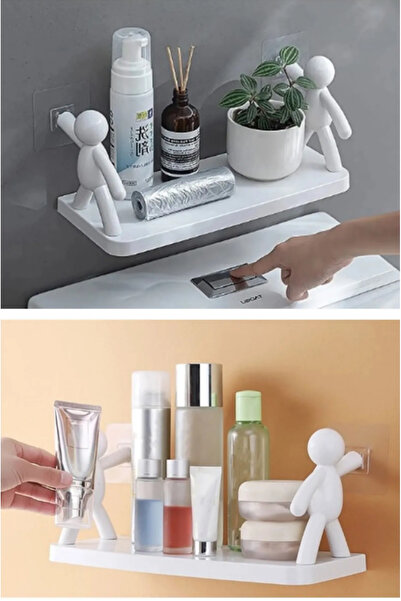 E Züccaciye Kendinden Yapışkanlı Craft Banyo Rafı Tarz Baharatlık Rafı Organi...