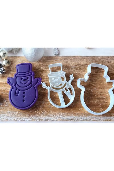 Beta Snowman Shaped Cookie Mold Dough Shaper