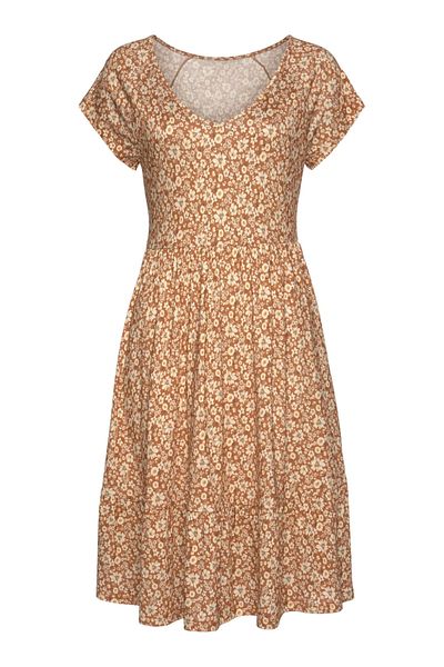 Buffalo Floral Print and V-Neck Jersey Dress, Summer Dress, Beach Dress
