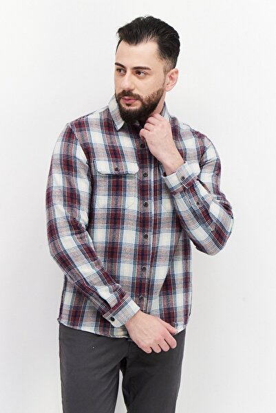 Tailor Vintage قميص رجالي بقصة عادية وياقة مدببة بأكمام طويلة ونقشة مربعات، م...