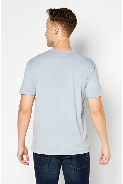 Diesel Men Round Neck Short Sleeve Solid T-Shirts, Grey