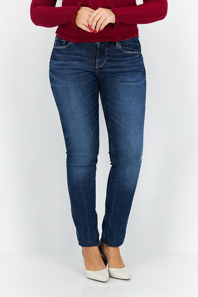 Guess Women Anti Fit Solid Non Stretchable Denim Jeans, Blue