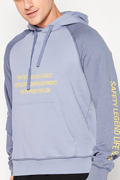 Diesel Men Hood With Drawstring Long Sleeve Graphic Print Sweatshirt, Grey