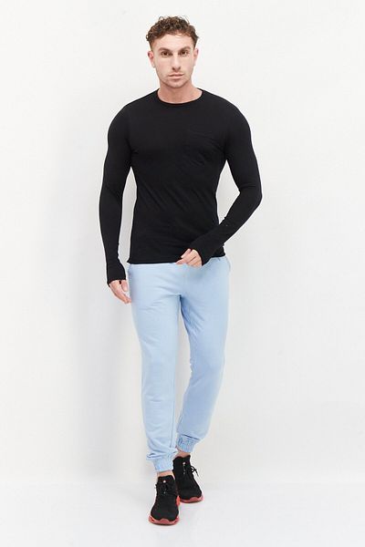 French Connection Men Crew Neck Long Sleeve Plain T-Shirt, Black