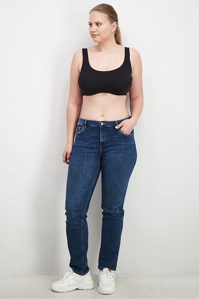 Esprit Women Straight Fit Stretchable Jeans, Navy Blue