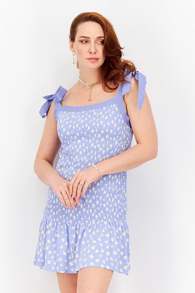 French Connection Women Allover Print Mini Dress, Light Purple