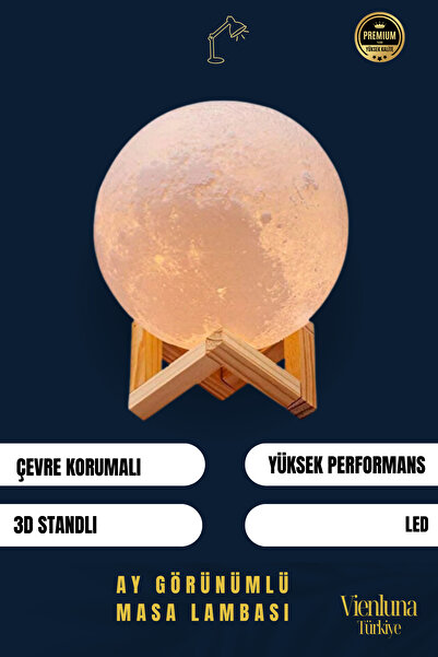 vienluna High Quality Çevre Korumalı 3B Standlı Yüksek Güçlü Led Ay Görünümlü...