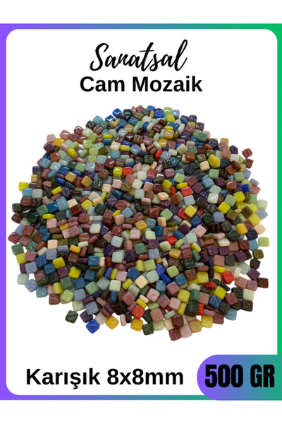 Sanatsal Mozaik Sanatsal Karışık Renkli Cam Mozaik Taşı 8x8mm