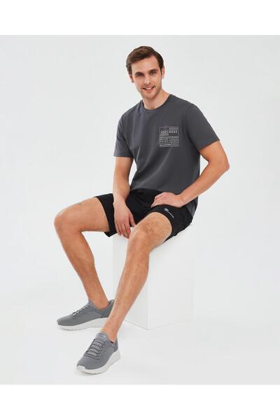 SKECHERS Ανδρικό μπλουζάκι με γραφικό μανίκι S241066-003/γκρι