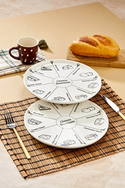 EMBazaar 2 Special Design Cheese Presentation Plates 26 cm