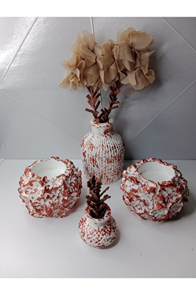 limitsizalisveris Dekoratif Obje Taş Tozu Vazo & Mumluk Hediyelik Aksesuar Sü...