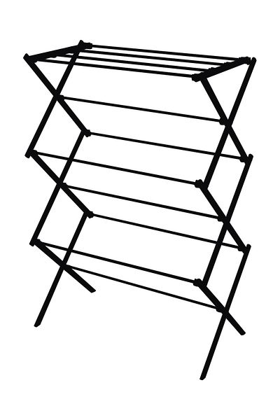 HIC 3 Layers Detachable Steel Clothes Dryer Black Color 103.5x38x72cm