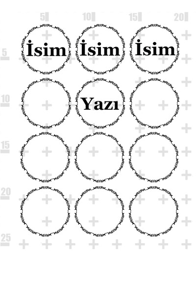 Lyroni Yenilebilir Şeker Kağıt Kişiye Özel Çerçeveli İsimli Yazılı Cupcake Lolipop Pasta Süsleme