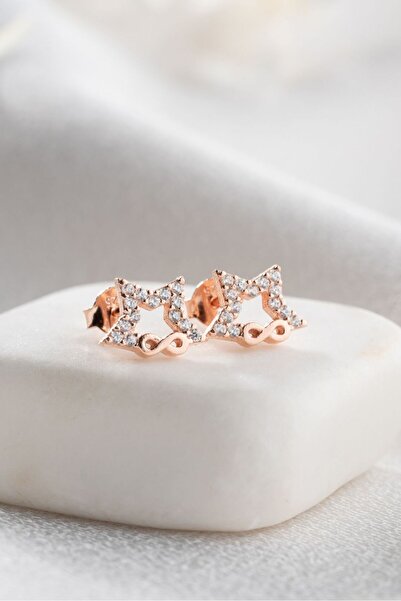 ESSARE 925 Ayar Gümüş Zirkon Taşlı Yıldız Sonsuzluk Model Küpe