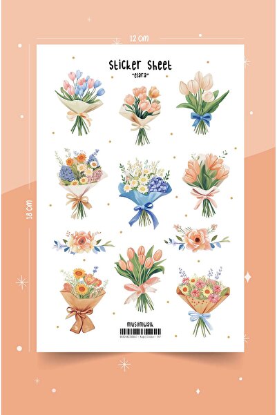 MuslimWalk Elara – Çiçek Buketleri - Sticker Seti #147