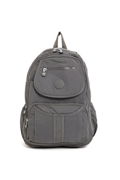 Çanta Trend Sanmorris Unisex Αδιάβροχο τσαλακωμένο ύφασμα πολλαπλών τμημάτων Dark Mega Size Laptop School και σακίδιο πλάτης