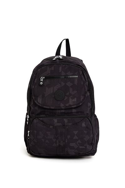 Çanta Trend Sanmorris Unisex Αδιάβροχο τσαλακωμένο ύφασμα πολλαπλών τμημάτων Dark Mega Size Laptop School και σακίδιο πλάτης