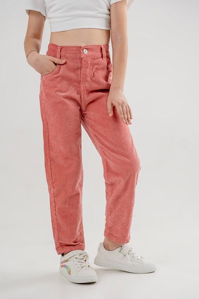 GİYİCEM Girl's Classic Colored Chenille Trousers 2528