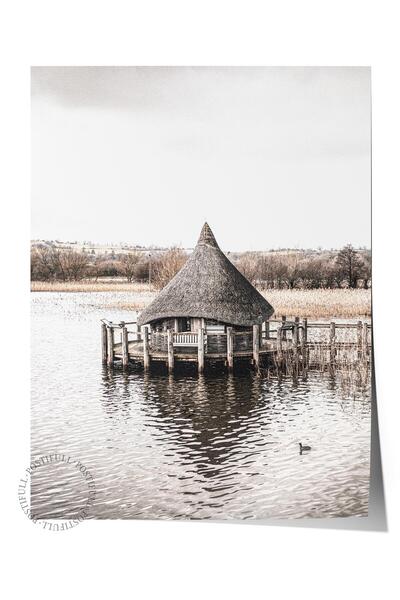 Postifull Poster rustic fără rame, pictură nordică maro, NR:238 Fotografie pe...