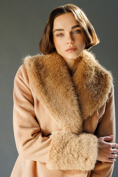 Ekol Sheepskin Coat with Collar and Sleeves
