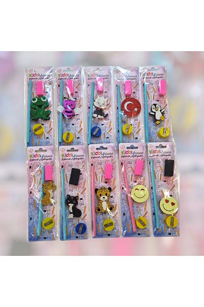 ALPJOY Set of 12 3D Glitter Figured Stationery Pencils