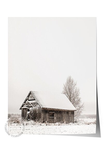 Postifull Rustic Çerçevesiz Poster, İskandinav Kahverengi Tablo, NO:284 Ahır ...