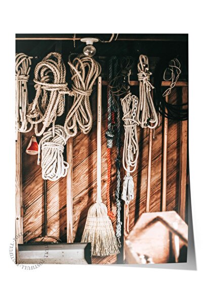 Postifull Poster rustic fără rame, pictură nordică maro, nr:449 Instrumente F...