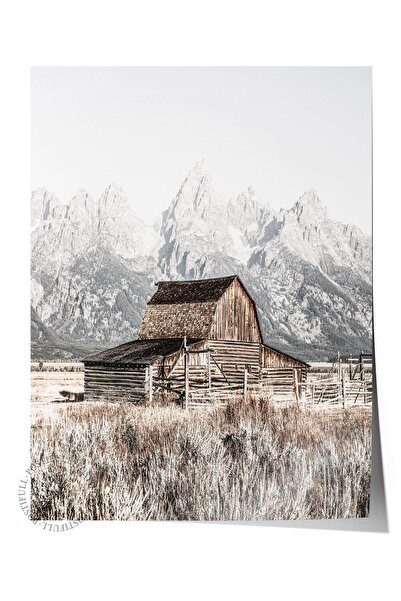 Postifull Poster rustic fără rame, pictură nordică maro, NR:356 Fotografie de...
