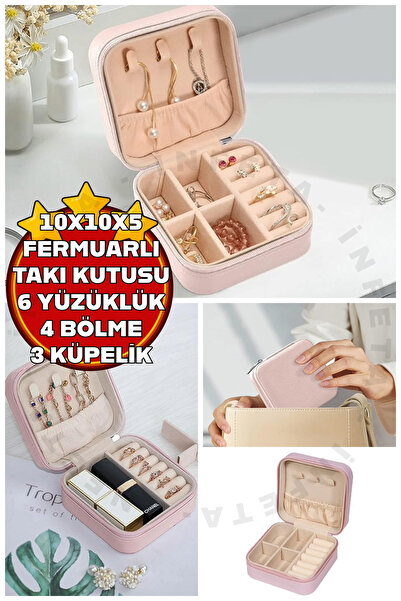 İnfeta Mini Mücevher Takı Kutusu - Kolye, Yüzük, Küpe Düzenleyici Seyahat Tak...