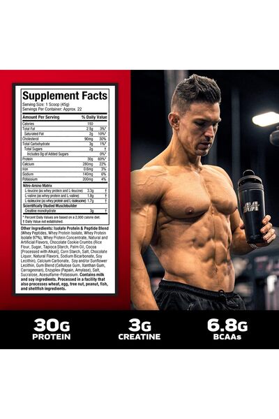 MUSCLETECH Nitro Tech Whey Protein, Cookies And Cream, 2 Lb, Whey Isolate And Lean Muscle Builder