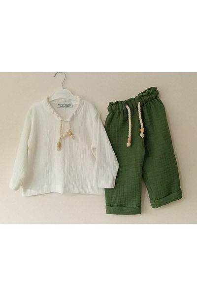 moms and babies Pantaloni de muselina pentru copii Tricou Pantaloni Set 0-5 ani