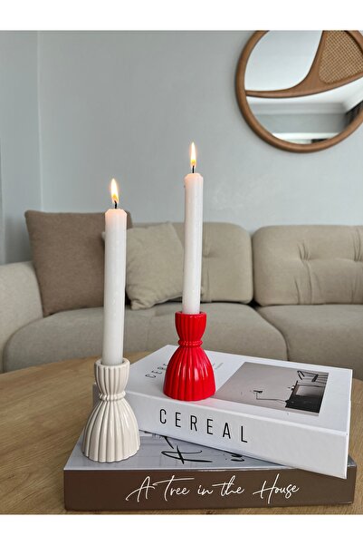 ELASİBEL HOME 2’li şamdan seti , sütun şamdan 2’li set (MUMLAR DAHİL DEĞİLDİR )
