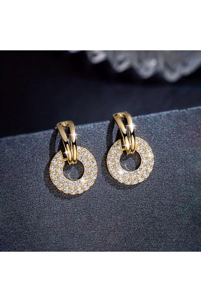 Eva Flore Gold Dangle Vintage Multilayer Hoop Earrings, Elegant Style Earrings