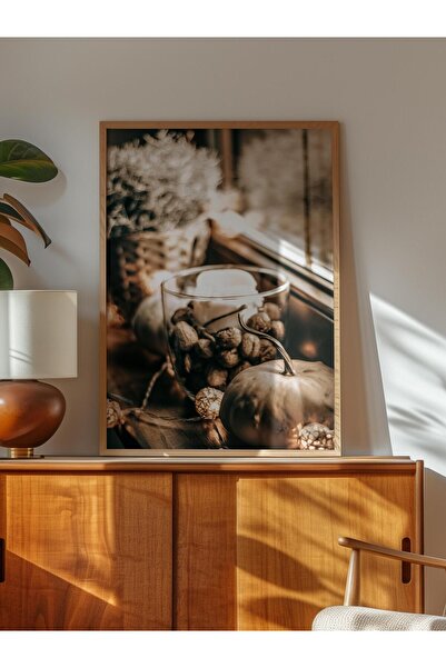 Postifull Rustic Çerçevesiz Poster, Iskandinav Turuncu Tablo, No:477 Balkabakları Fotoğraf