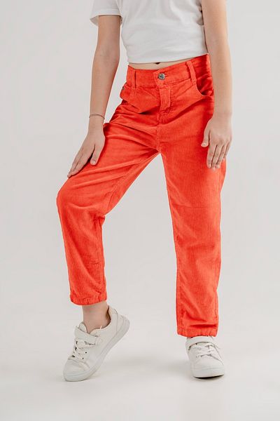 GİYİCEM Girl's Classic Colored Chenille Trousers 2528