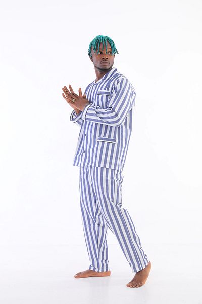 Güya Tekstil Kocabey 4007 Long Sleeve Striped Gaffur Men's Pajama Set