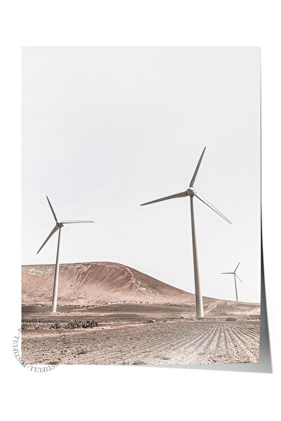 Postifull Rustic Çerçevesiz Poster, İskandinav Beyaz Tablo, NO:370 Rüzgar Tür...